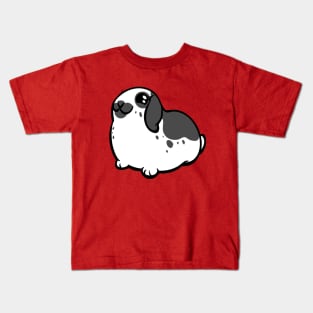 Black and White Lop Bunny Rabbit Coney Kids T-Shirt